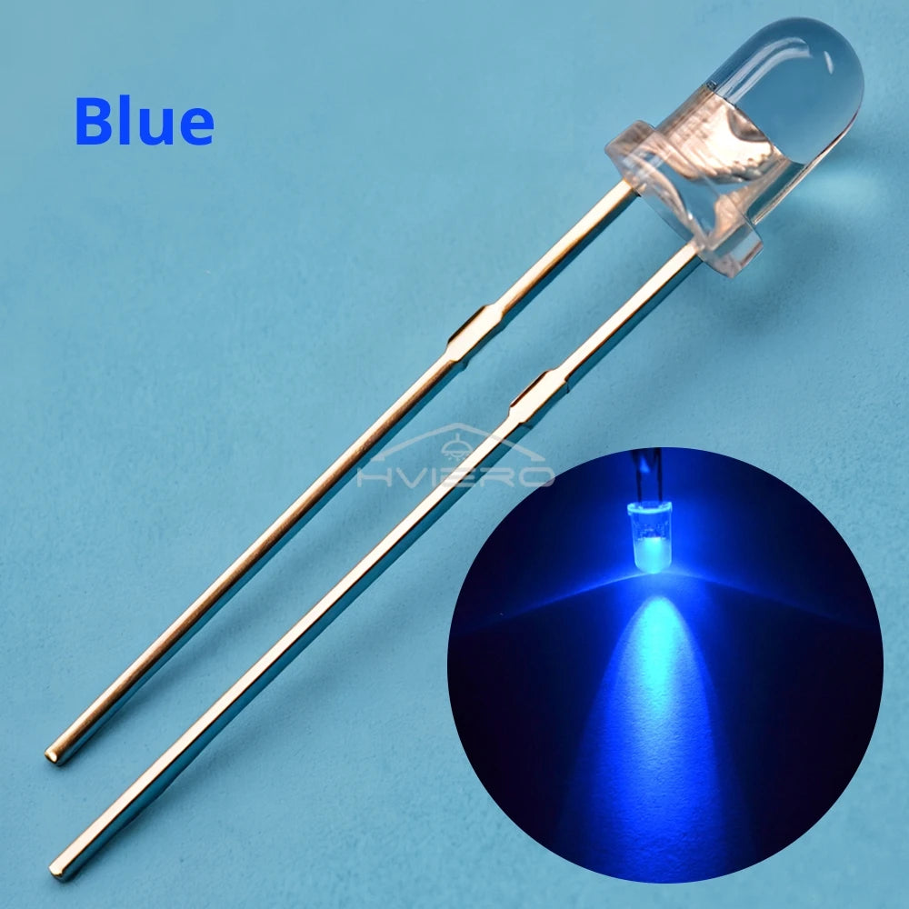 100Pcs 3mm LED Diode Assortment Kit – Ultra Bright Multi-Color