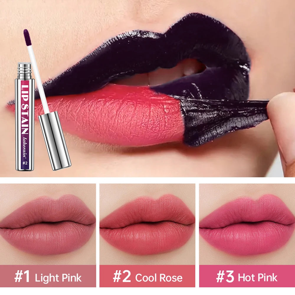 Peel Off Lip Stain Kit – 3 Rose & Pink Waterproof Shades