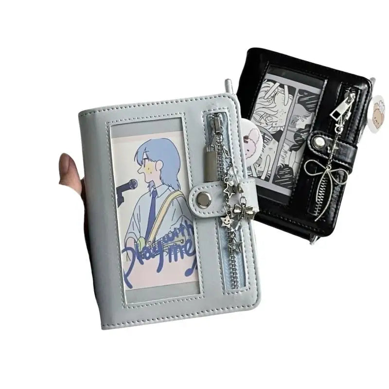 Multi-functional PU Leather Photo Card Storage Book Loose-Leaf Design Durable Organizer for K- Idol Fans Daily Use Oasis Select