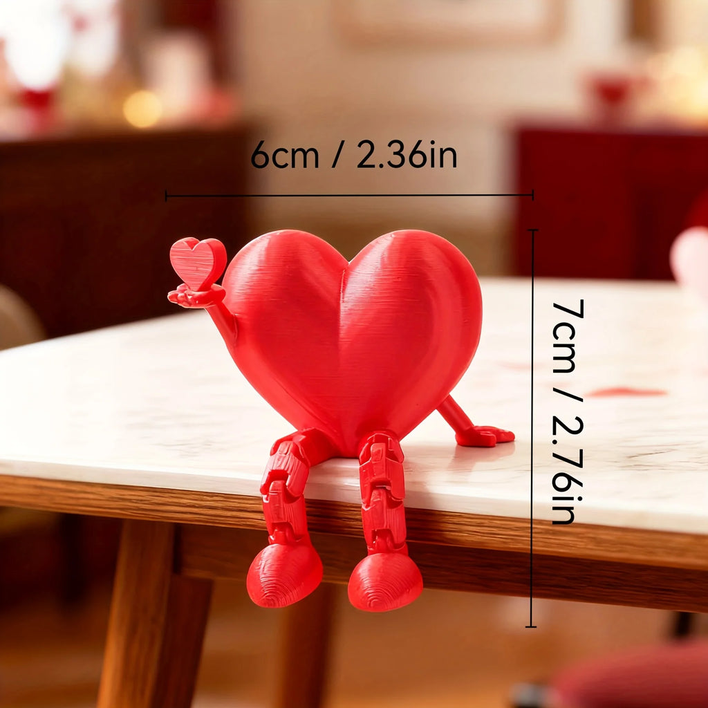 Romantic Heart-shaped Statue Romantic Home Desktop movable Lips Rose Love doll Wedding Ornament Home Decor Valentine's Day Gifts Oasis Select