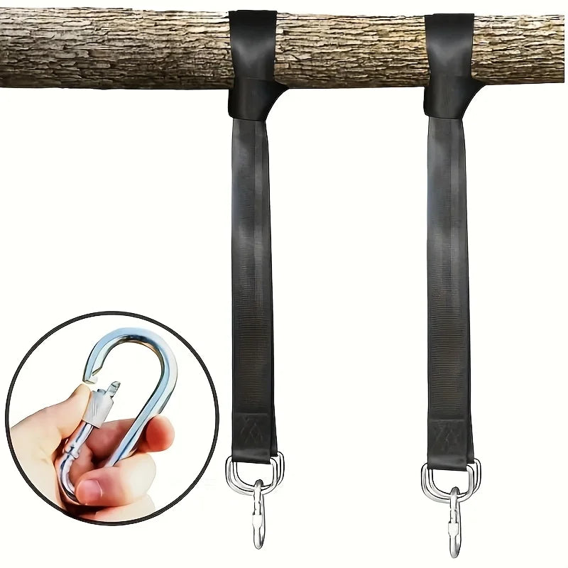 2pcs Outdoor Swing Hammock With Safety Belt, Portable Bag, Durable Swing Strap Kit, Suitable For All Types Of Swing Accessories Oasis Select 2pcs