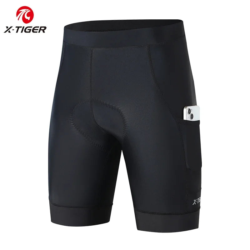 X-TIGER Cycling Shorts Men's Pro Shock Absorption 5D Padded Reflective Breathable Mountain Road Bike Shorts with Back Pockets Oasis Select XM-DK-37601 M