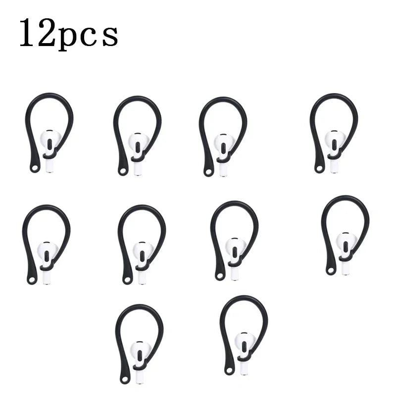 1/3/6Pairs Anti-Lost Earphone Silicone Earhook For Airpods Earpods Loop Clip Headset EarHook Replacement Headphone Accessories Oasis Select 6 pairs Black