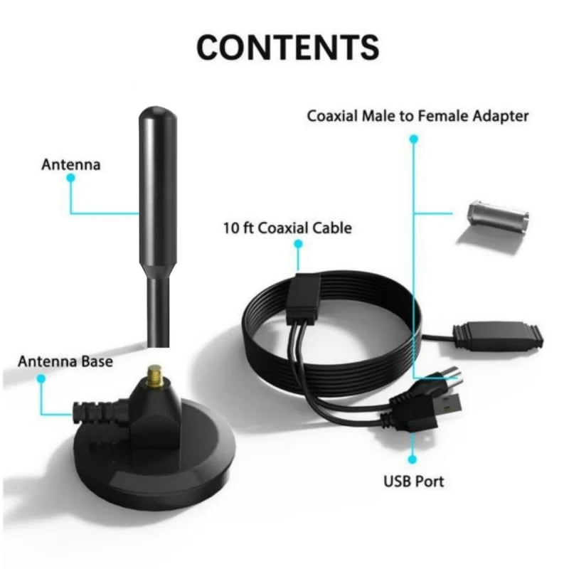 Indoor/Outdoor Suction Cup Digital TV Antenna Popular Terrestrial DTMB Home DVB-T2 Antenna for Clearer Picture Reception Oasis Select