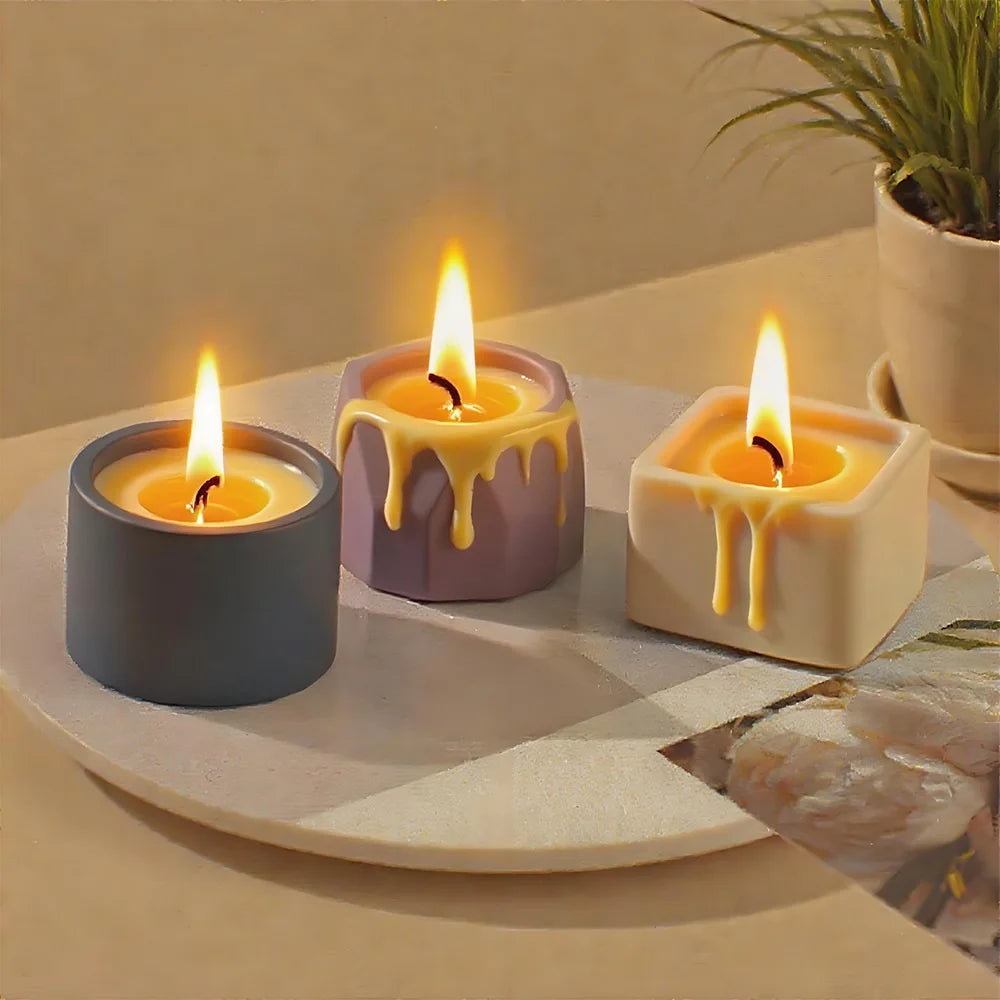Round Candle Mold Flexible Square Candle Mold Oval Storage Box Mold White For Resin Casting Arts And Crafts Candle Making Oasis Select