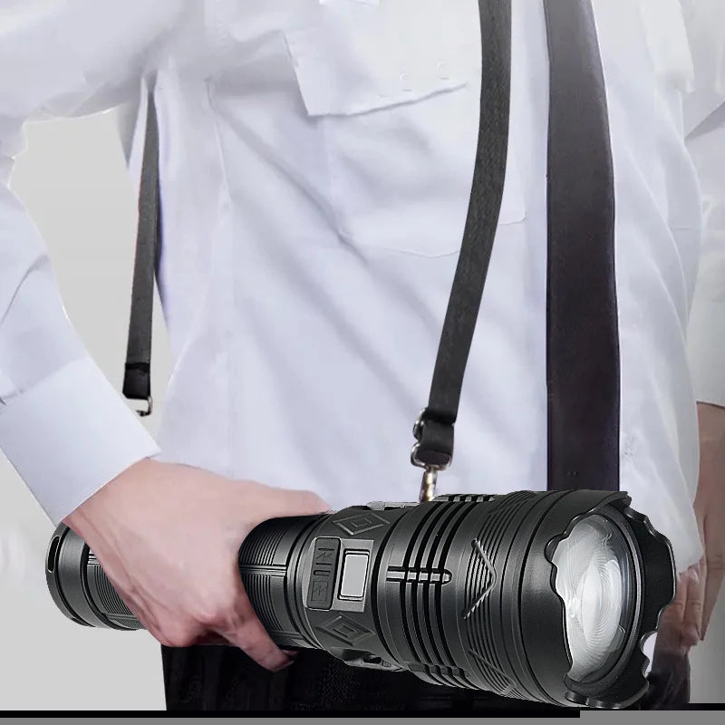 1500W Rechargeable LED Tactical Flashlight | 15000mAh, 11 Modes