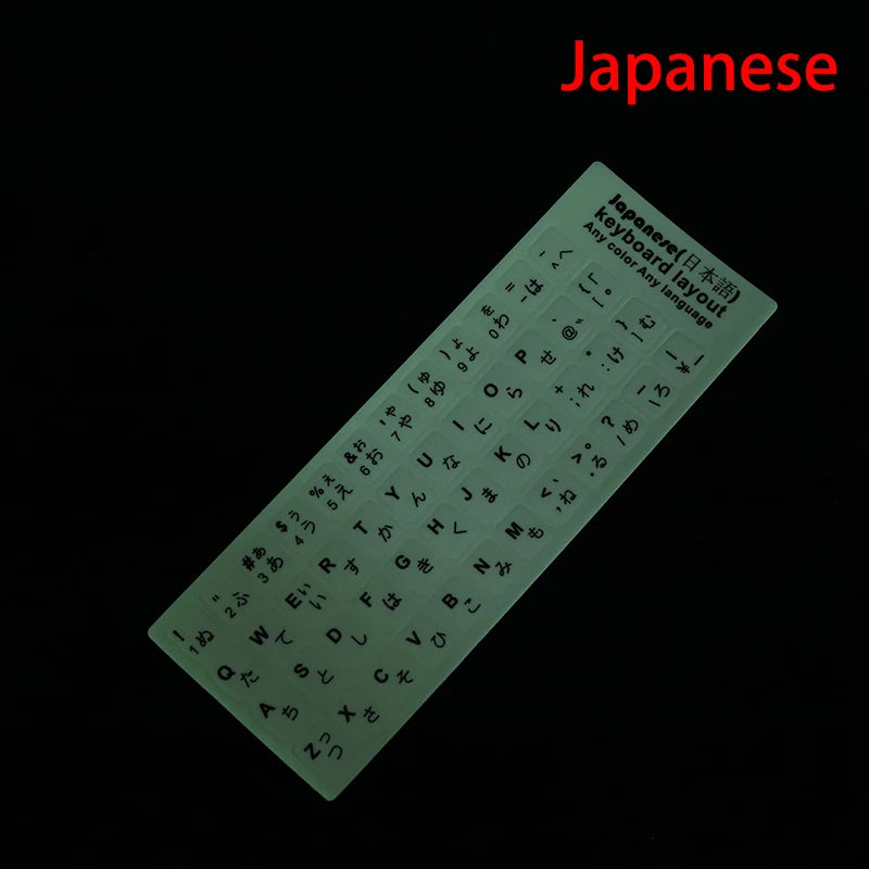 Luminous Keyboard Film Spanish,Russian,Arabic,French,English Etc Language Fluorescent Keyboard Letter Protective Stickers Oasis Select G