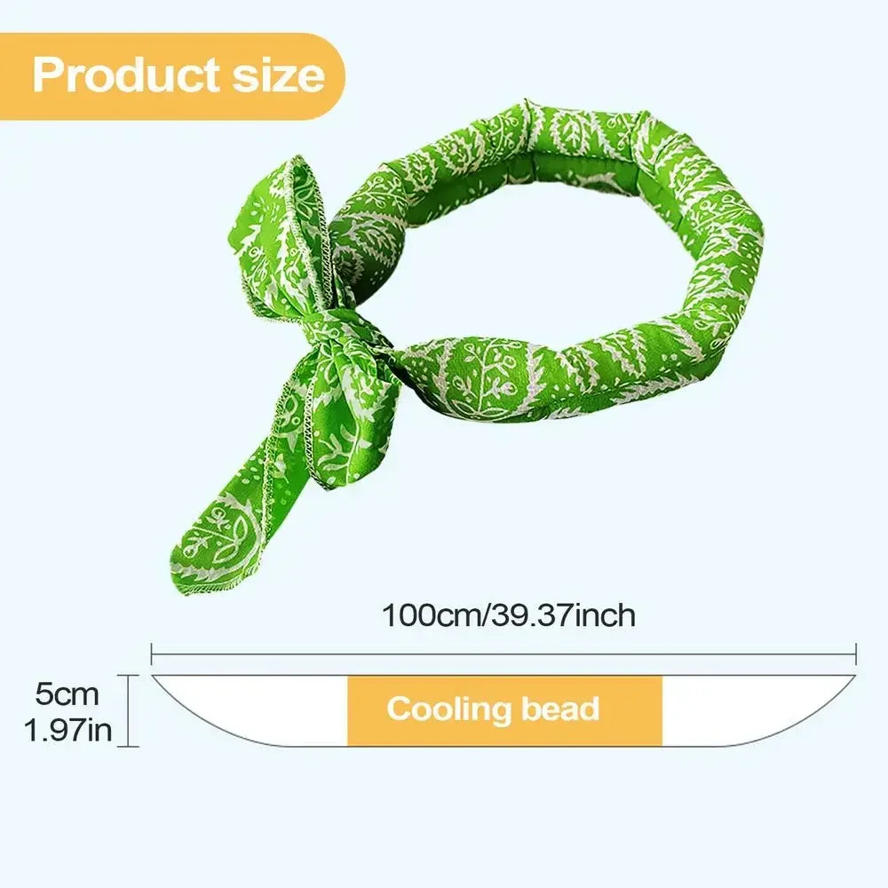 Pet Cooling Scarf Ice Collar for Cats Dogs Summer Heat Relief Outdoor Travel Accessory with Breathable Cartoon Design Oasis Select