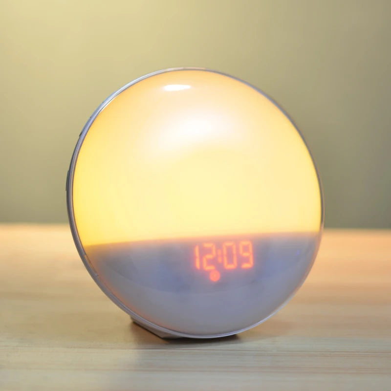 LED Smart Wireless Night Light Digital Wake Up Light Workday Alarm Clock Sunrise/Sunset Smart Life Induction Lamp Home Decor Oasis Select