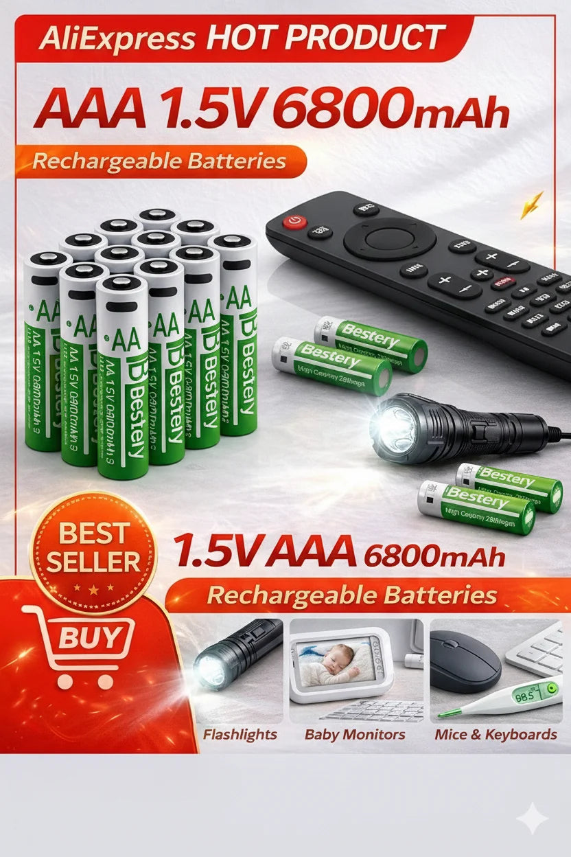 1.5V Best Selling Series-AA 12000mAh & AAA 6800mAh USB Rechargeable Batteries For Everyday Devices Stable output, long lifespan Oasis Select