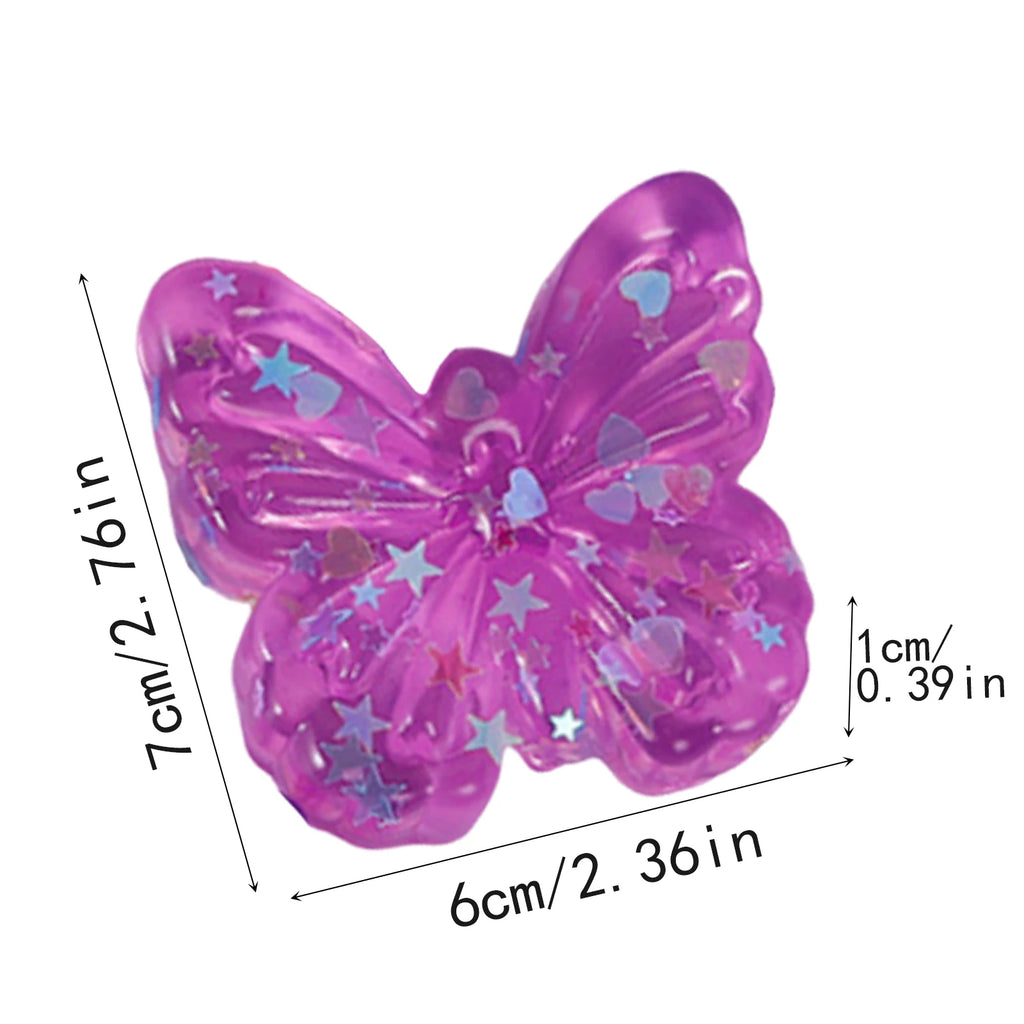 Maltose Squishy Toy Cute Mochi Anti Stress Fidget Toy Simulated Butterfly Shape Transparent Ball Quick-rebound Decompression Toy Oasis Select