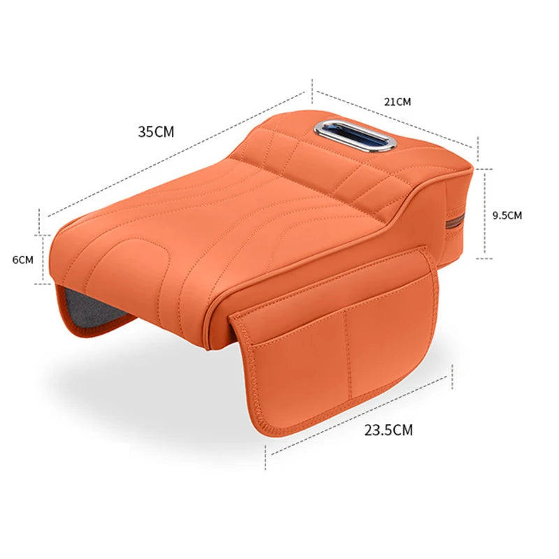Enhanced Car Armrest Cushion with Tissue Box: Thicker Side Extension Pad for Console Oasis Select