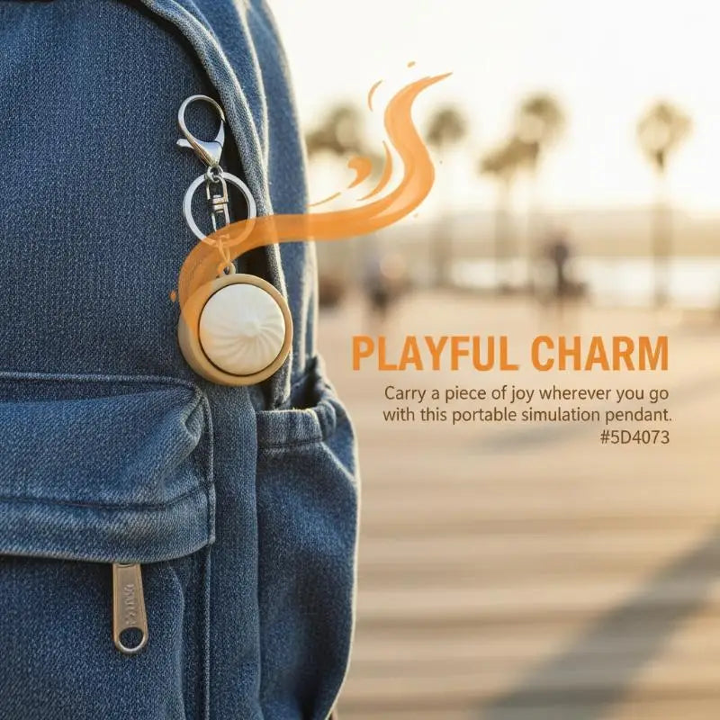 Cute Baozi Fidget Keychain – Squishy Dumpling Pendant Toy Fidget Keychain Oasis Select