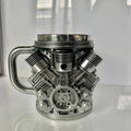 Stainless Steel Cup V8 & V6, V6 V8 Engines Design Mug, Durable & Stylish Rust-Proof 15oz Coffee Mug Perfect for Car Enthusiasts Oasis Select V6 201-300ml