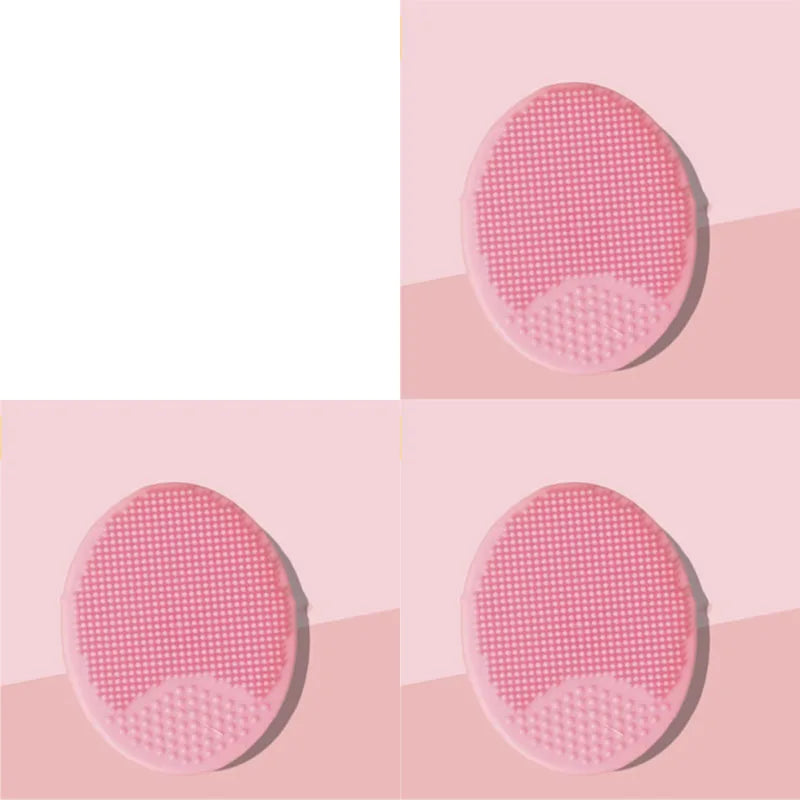 1/2/3/4pcs Silicone Face Wash Brush Clean Pores Baby Shampoo Brush Baby Bath Brush Soft Hair Round Shampoo Comb Home Use Oasis Select 3pcs pink