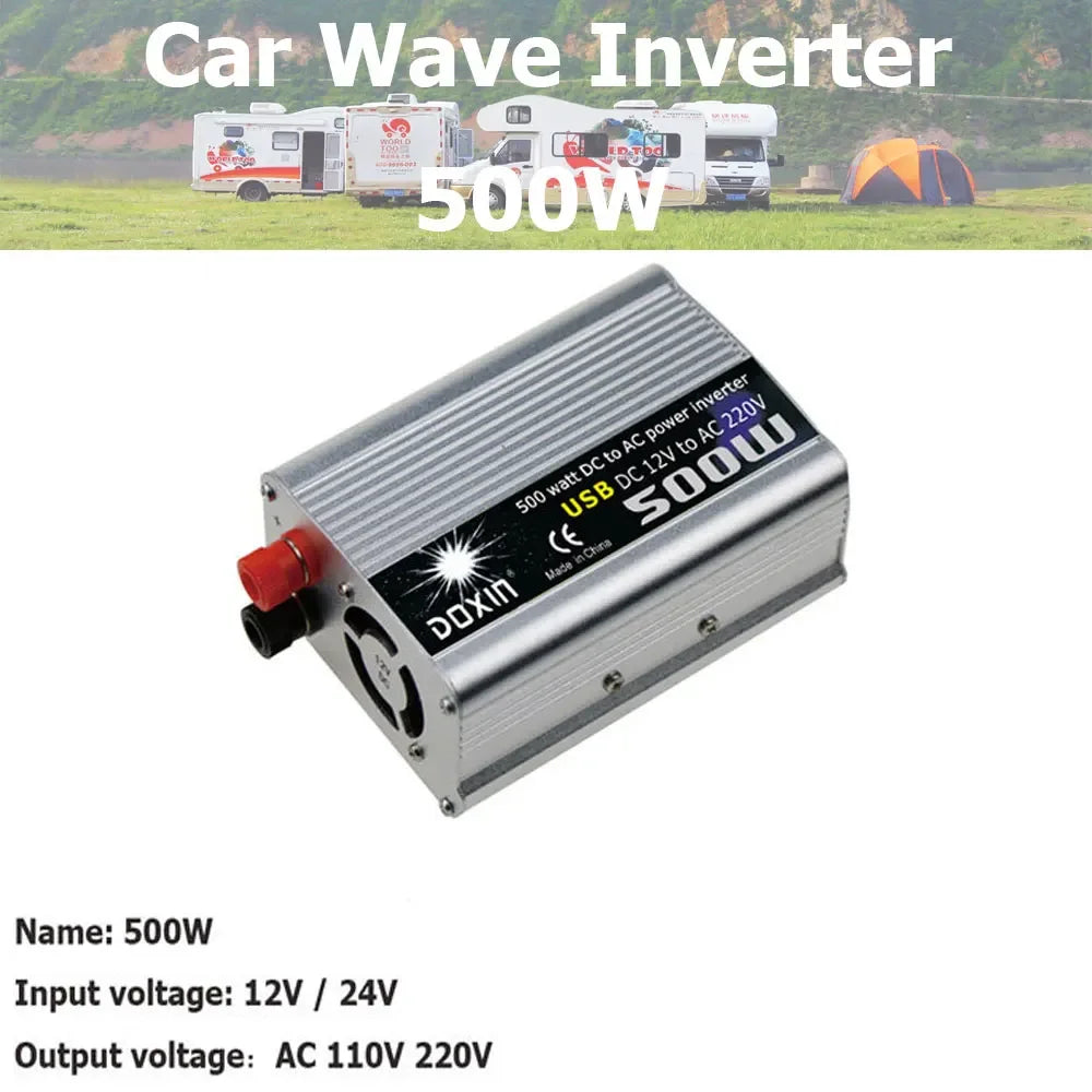 Car Wave Inverter DC 12V 220V 24V 110V AC 300W 500W 800W 1000W 1500W 2000W Inversor Car Adapter Power Solar Inverter Converter Oasis Select 500W 12V AC 220V