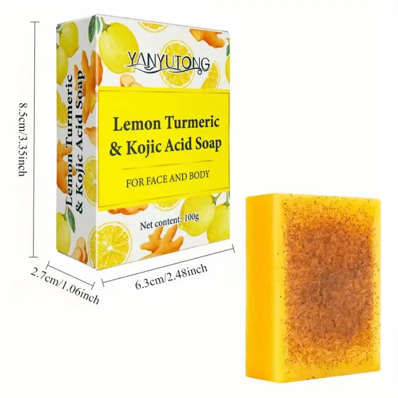 2 pieces of turmeric and lemon granule soap, cleansing soap, bathing the whole body, deeply cleansing, moisturizing Oasis Select