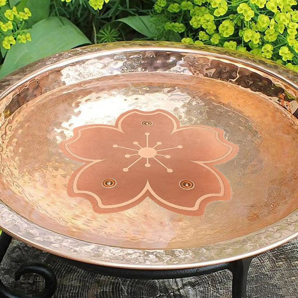 Bird Bath Copper Disk Copper Purification Cleaner with Triple-Point Support All-Season Birdbath Bowl Cleaner Plate for Nature Oasis Select