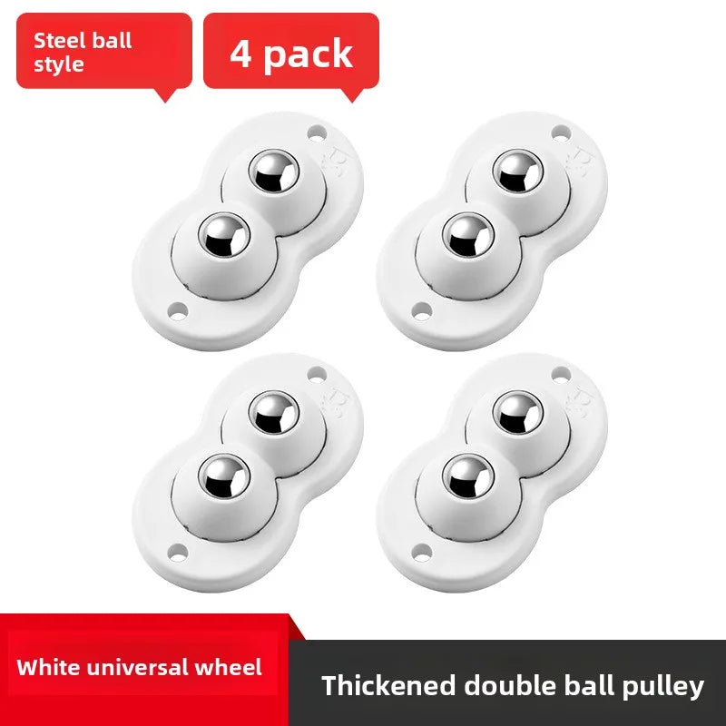 Wheels For Furniture Stainless Steel Roller Self Adhesive Caster Home 360 Degree Load Bearing Swivel Universal Wheel Oasis Select Steel ball 4pcs 1