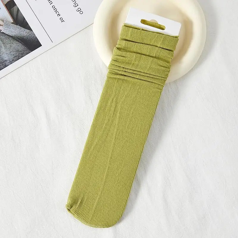Women's Colorful Cotton Slouch Socks – Breathable Summer Crew