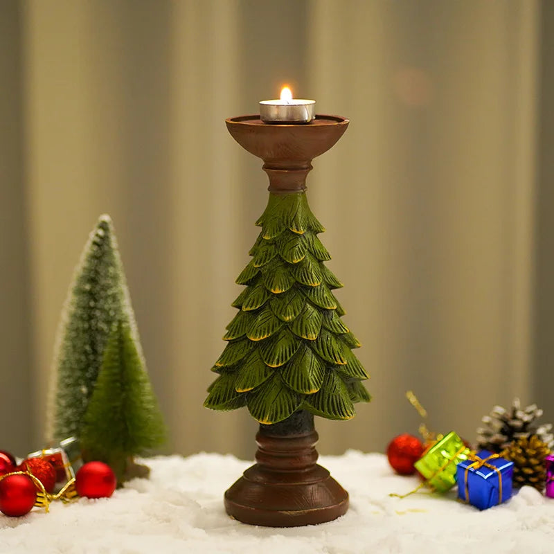 Christmas Tree Candlestick Home Restaurant Counter Desktop Christmas Atmosphere Christmas Decoration Candle Display Oasis Select