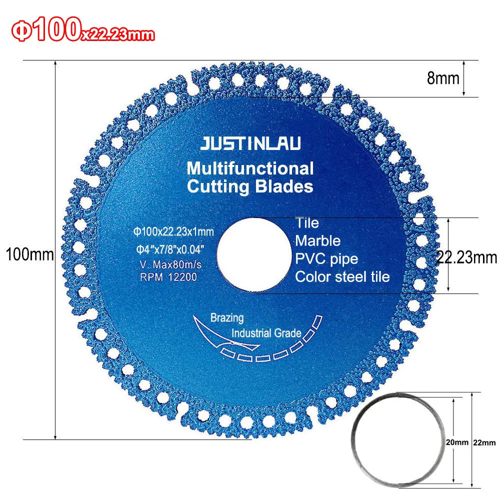 100/110/125mm Ultra Thin Saw Blade Ceramic Tile Glass Cutting Disc Angle Grinder with Composite Multifunctiona Cutting Saw Blade Oasis Select 100mm