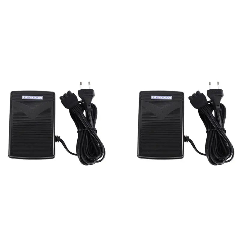 LIKE WISH 2X Home Sewing Machine Foot Control Pedal With Power Cord Pedal Control EU Plug 200-240V Black Oasis Select
