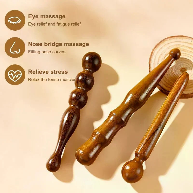 Wood Massage Stick Tool Natural Sandalwood Massager Acupoint Reflexology Tools For Full Body Relaxing Deep Tissue Foot Massage Oasis Select