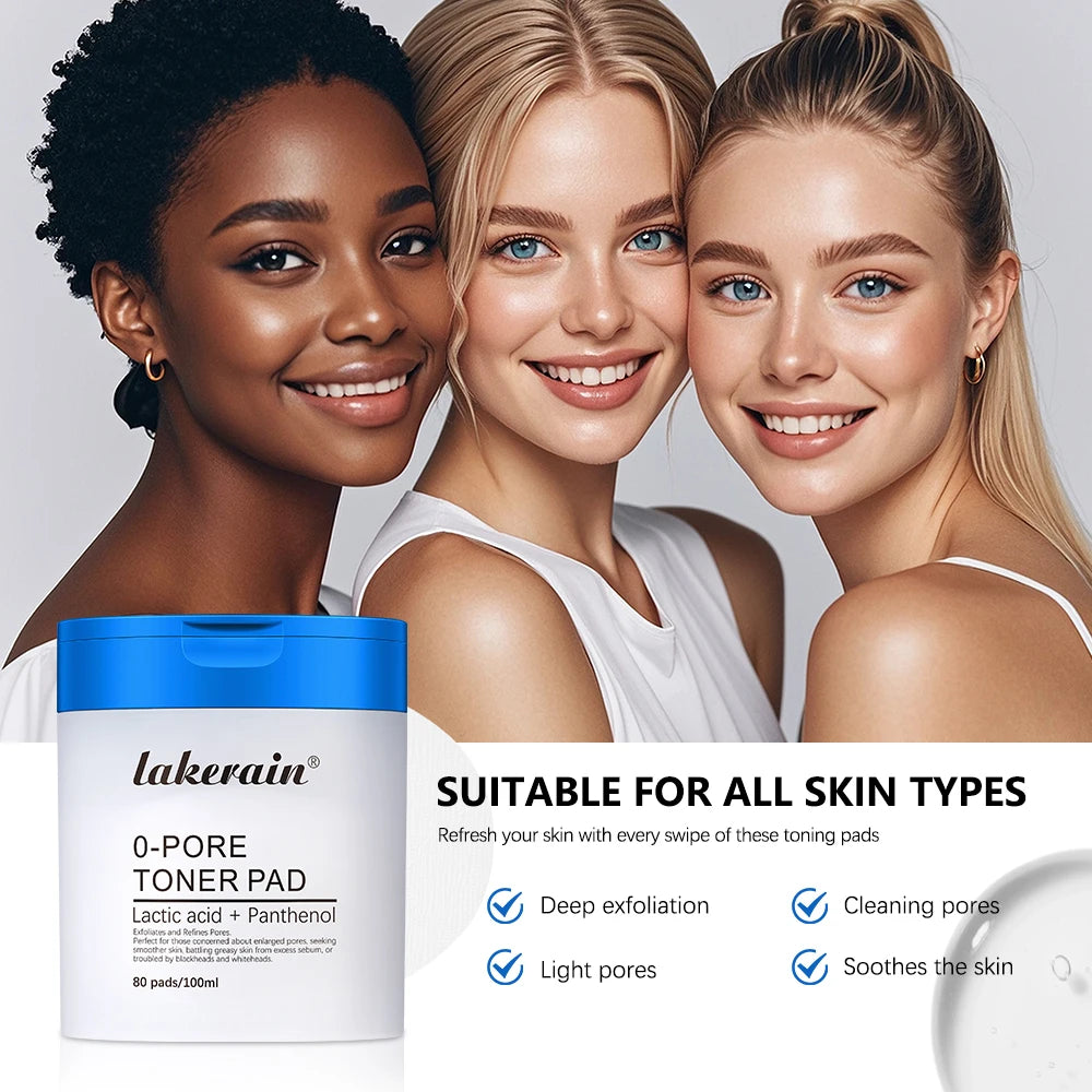 Lakerain 2Pcs Skincare Set 0‑Pore Toner Pad Pink Peptide Salmon DNA Glow Serum Pure Shea Butter Pore Care Moisturizer Oasis Select
