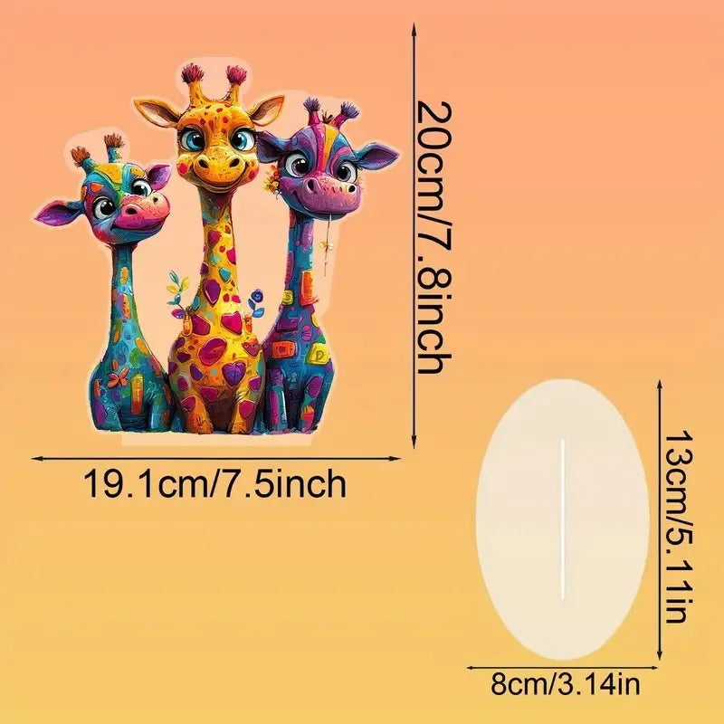 2D Colorful Animal Acrylic Ornaments Cat Figurine Decoration Kitten