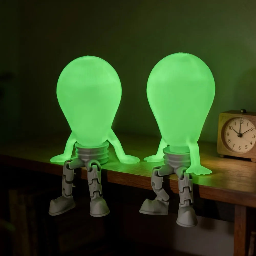 3D Printed Glow-in-the-Dark Bulb Figurine Desktop Ornament