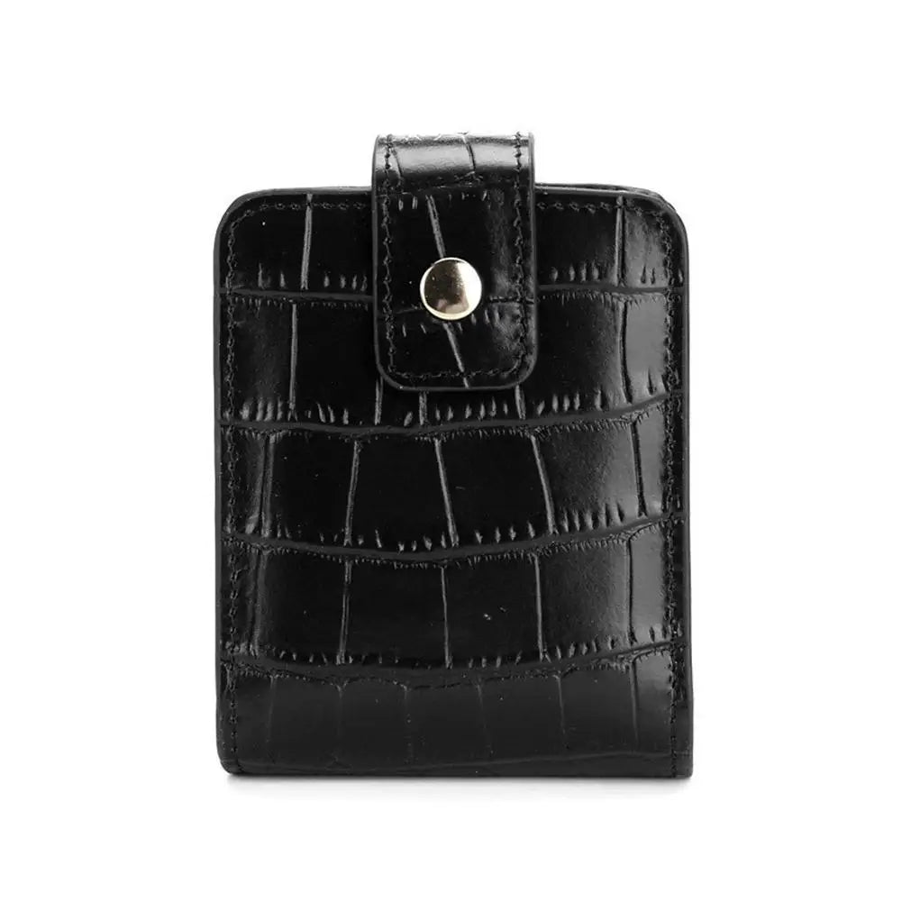 PU Lipstick Holder with Mirror – Travel Makeup Organizer Case Lipstick Travel Case Oasis Select Black