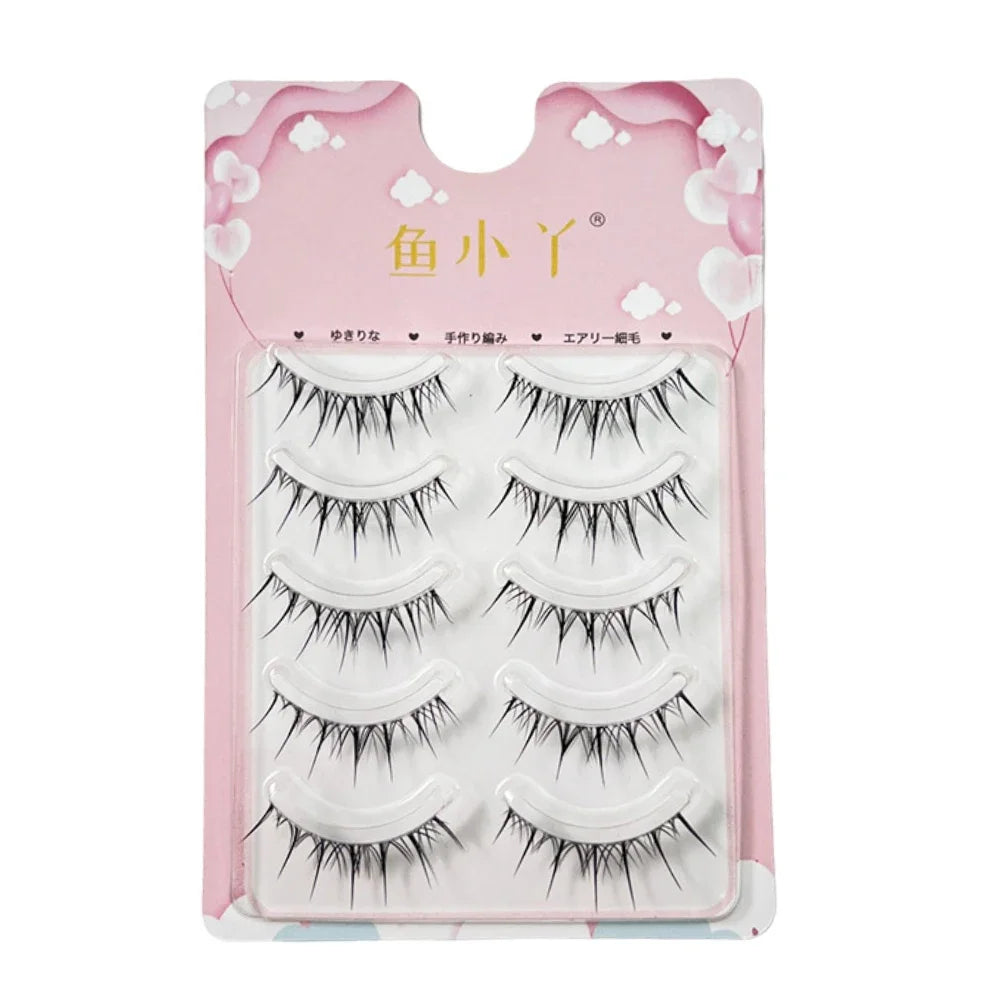 5 Pairs 3D Volume Natural False Eyelashes, Thin Band One-Piece Lashes, Easy to Apply for Daily & Party Makeup Oasis Select B curl