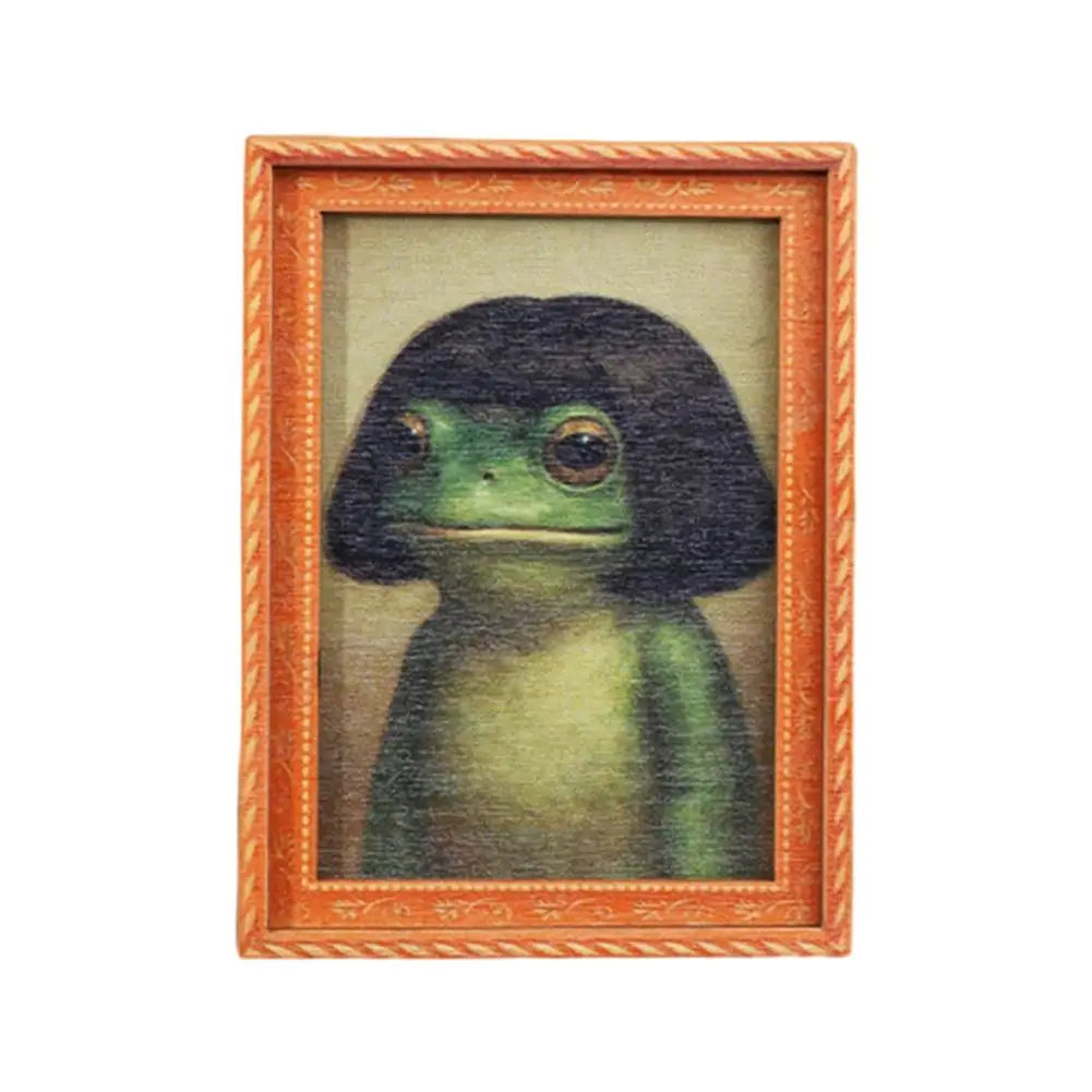 Wooden Frog Fridge Magnet Photo Frame | Funny Quirky Decor