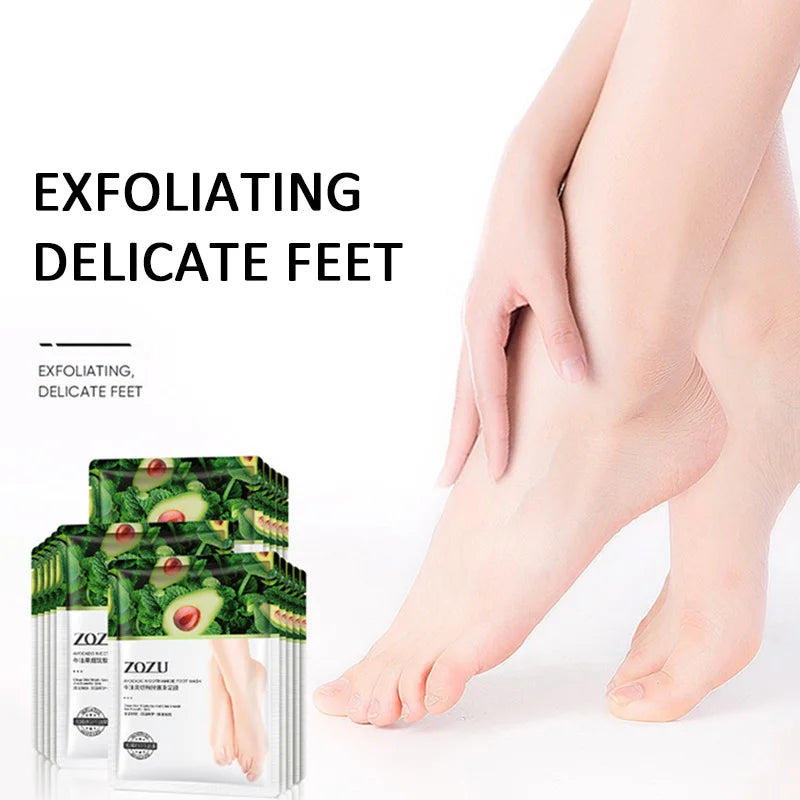 5-Pair Avocado Exfoliating Foot Mask – Dead Skin Remover & Moisturizer Foot Peel Mask Oasis Select