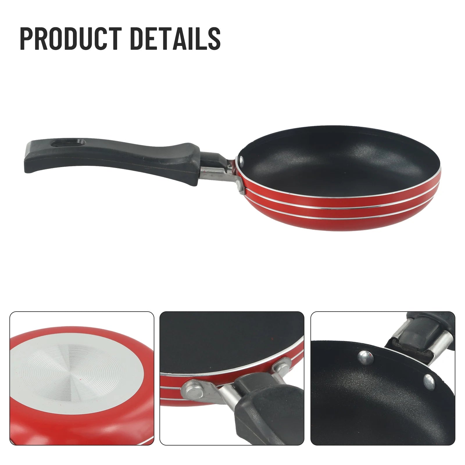 12/14/16/18cm Frying Pan Non-Stick Stainless Steel Frypan Pot Saucepan Steak Cooking Pan Random Color Cookware Kitchen Supplies Oasis Select