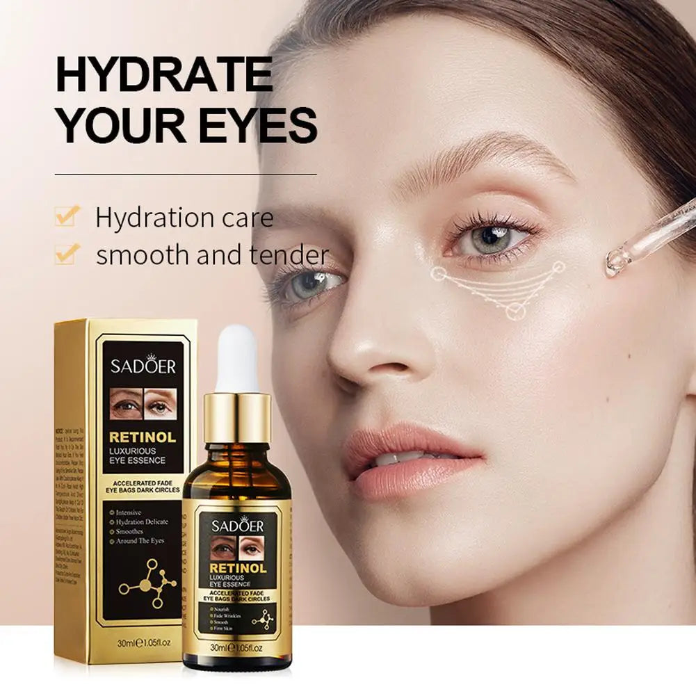 SADOER Retinol Eye Essence 30ml – Dark Circles & Firming Retinol Eye Serum Oasis Select