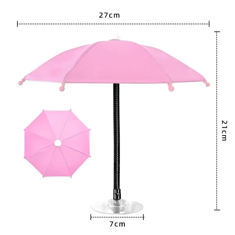 Bending Design Car Phone Sunshade Anti-glare W Adhesive Clip Phone Umbrella 360° Rotation Adjustable Non-slip Auto Phone Bracket Oasis Select Pink