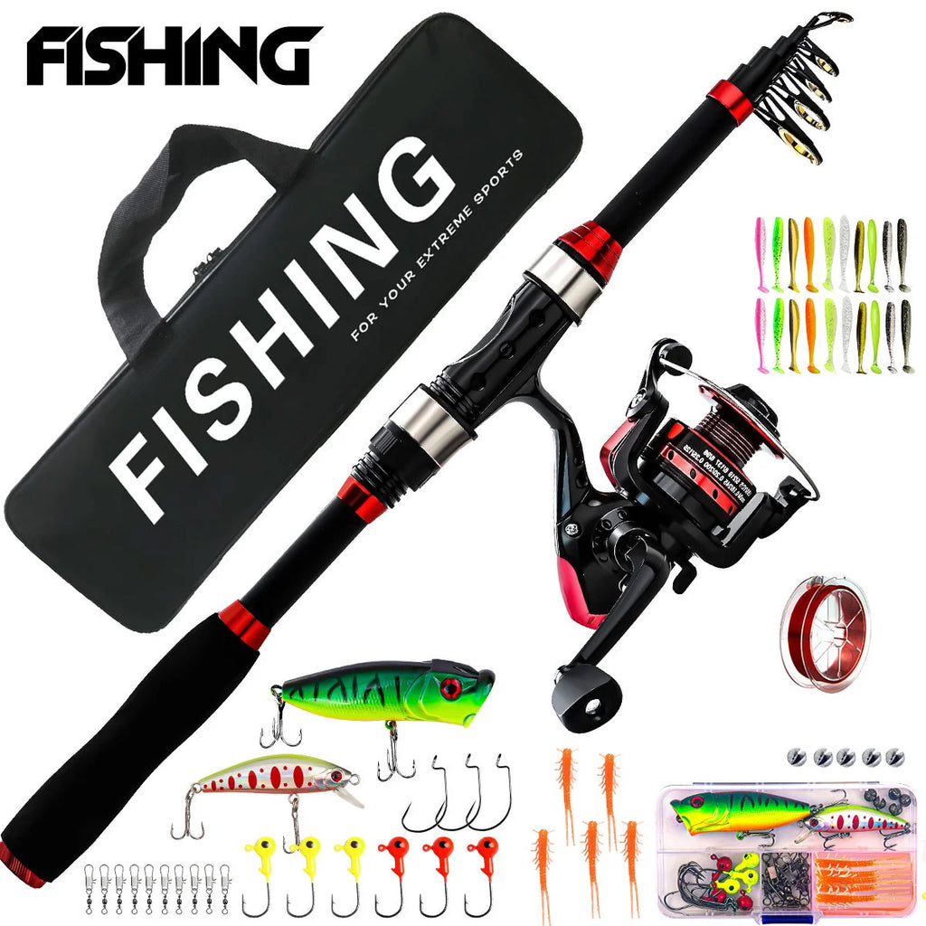 Luyahai Rod Set, Far throw Spinning Wheel Fishing Gear Bag Combination, Full Set of Carbon Rod, Ultra Light and Super Oasis Select