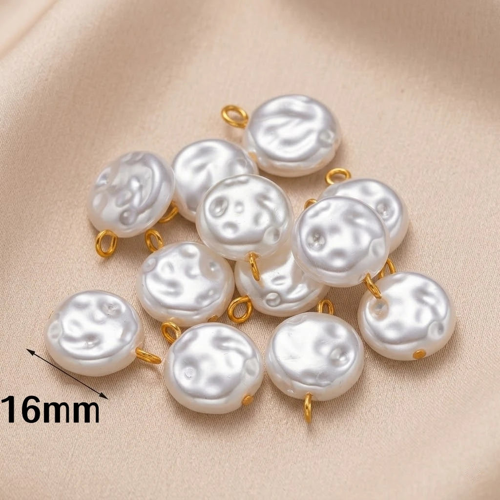 10Pcs Stainless Steel Pearl Pendant Charms Dangles Irregular Pear Pendant with Hoop for DIY Necklaces Earrings Jewelry Making Oasis Select 5