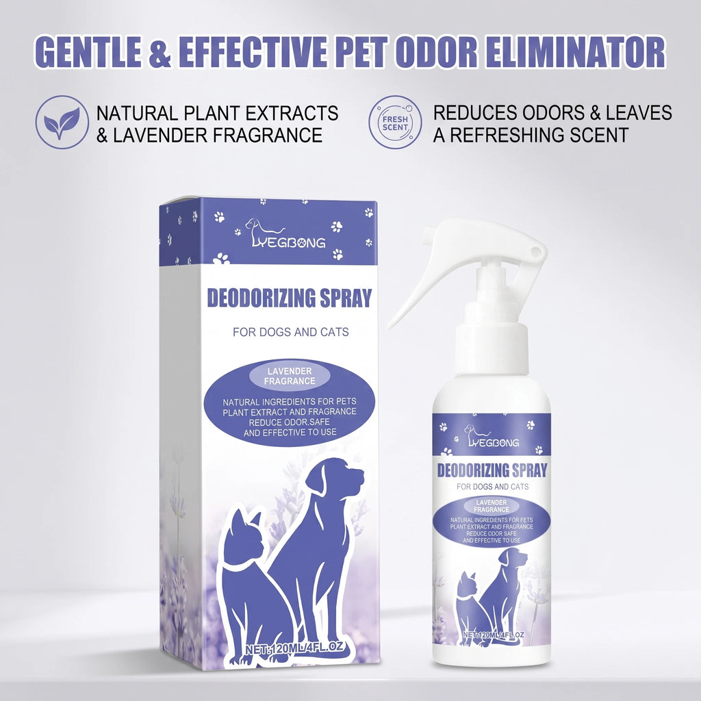 Pet Deodorizing Spray Lavender Scent Odor Eliminator for Dogs & Cats Lasting Freshing Reduce Pet Odor on Fur for Sofa Bedding Oasis Select