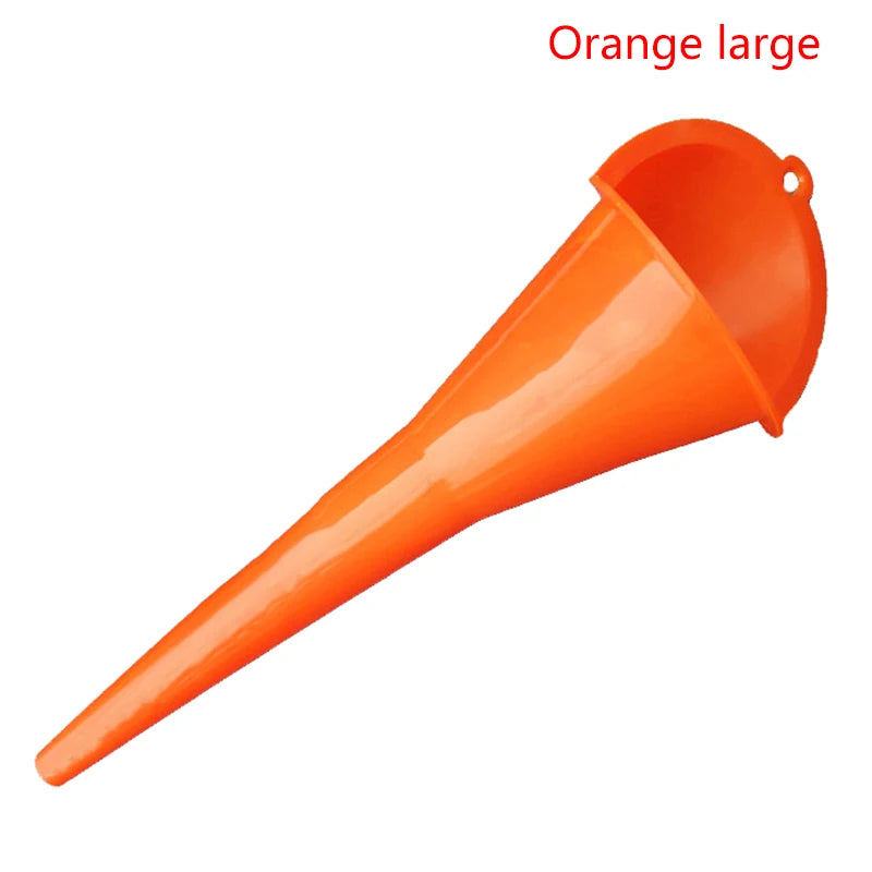 Car Long Stem Funnel Gasoline Oil Fuel Filling Tools Anti-splash Plastic Funnel Motorcycle Refueling Tools Auto Accessories Oasis Select Orange large
