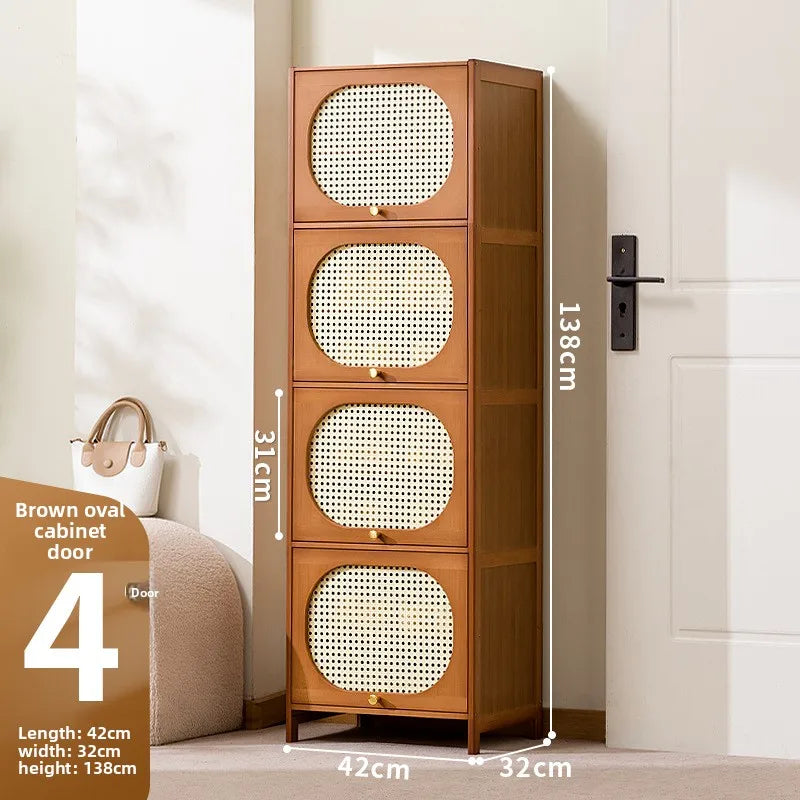 Household entrance shoe cabinet large capacity simple narrow multi-layer vertical small shoe cabinet corridor Oasis Select Brown-9 layers