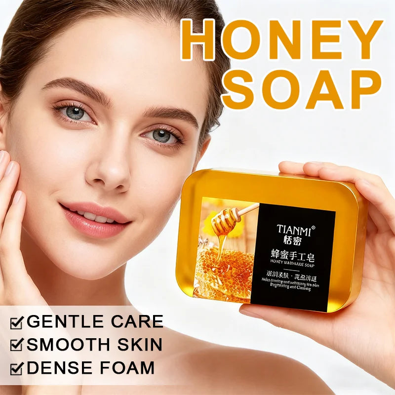 2PCS Honey Soap, Deep Cleaning, Hydrating and Moisturizing, Softens Rough Skin, Smoothes Skin, Easy to Carry for Outdoor Travel Oasis Select