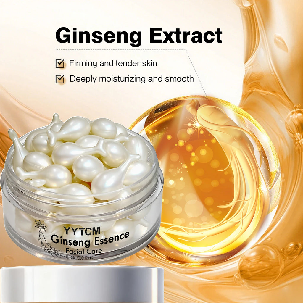 Ginseng Essence Capsules, Moisturizing and Firming Essence Serum, Contains Squalane, Niacinamide, Vitamin E, Retinol, Deep Hydration (0.34Gx30 Capsules)/Bottle-1 Bottle Oasis Select