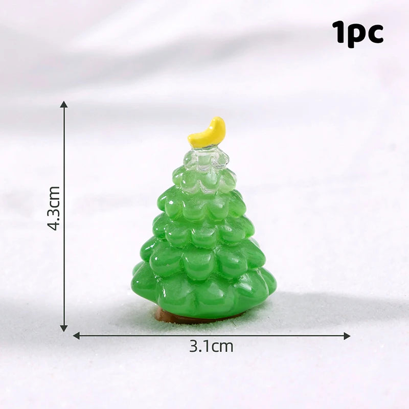 Resin Miniatures Christmas Decorations Snowman Santa Claus Christmas Tree Reindeer Figurines Ornaments New Year Child Gifts Oasis Select A9