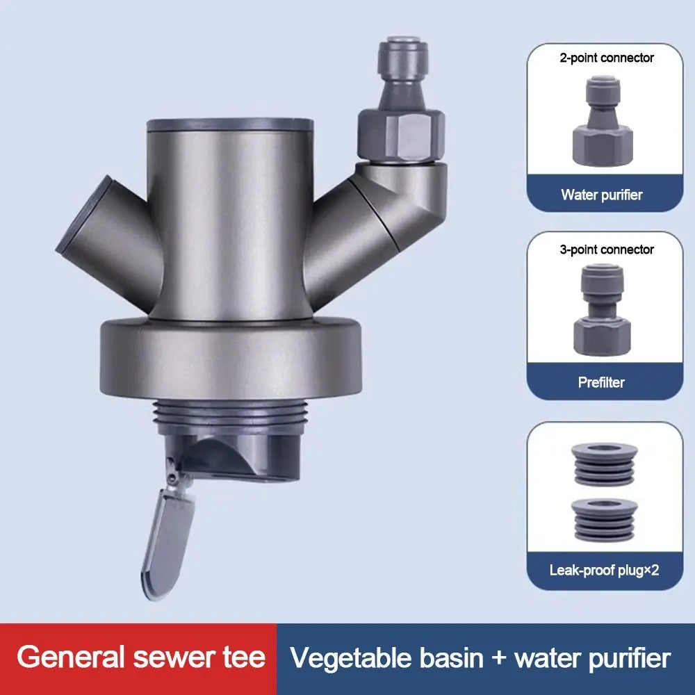 Anti odor Sink Drain Pipe Adapter Multifunctional Sealing Ring Kitchen Basin Sewer Branch Dual-Interface neat Oasis Select B