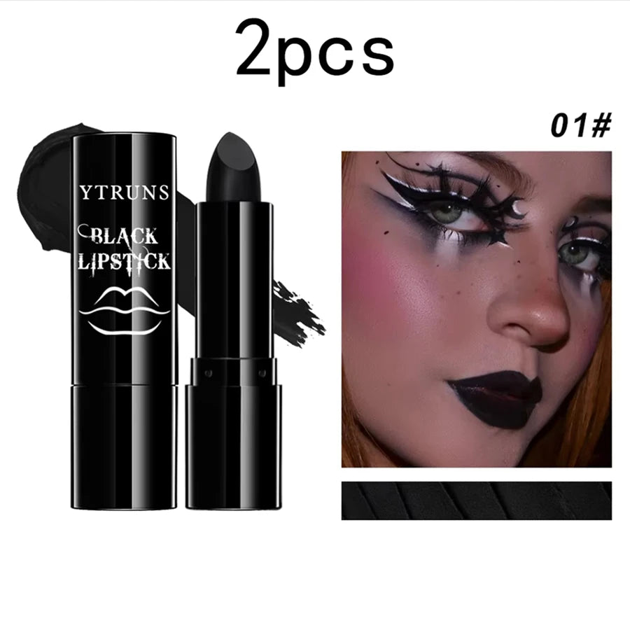 Matte Black Lipstick – Waterproof Long-Lasting Gothic Cosplay
