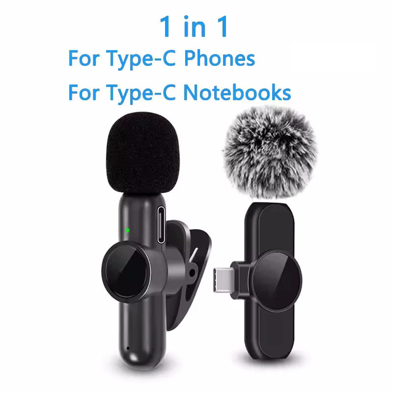 Wireless Dual Lavalier Mic Kit for iPhone, Android & PC