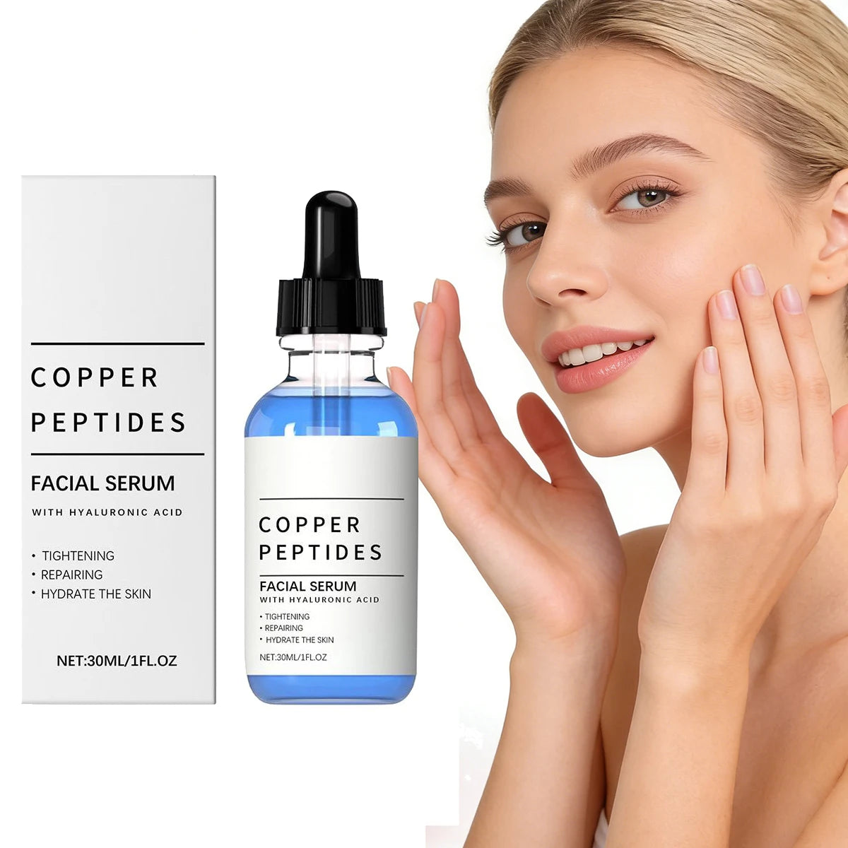 Copper Peptide Face Serum 30ml with Hyaluronic Acid